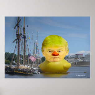 Poster de la valeur du canard jaune en caoutchouc