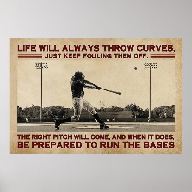 Poster de la vie de baseball, Mur de baseball, Bas (Devant)