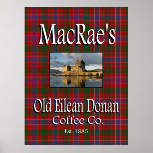 Poster de la vieille Eilean Donan Coffee Co. de Ma