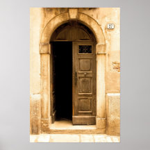 Poster de la vieille porte dans l'ancien bâtiment,