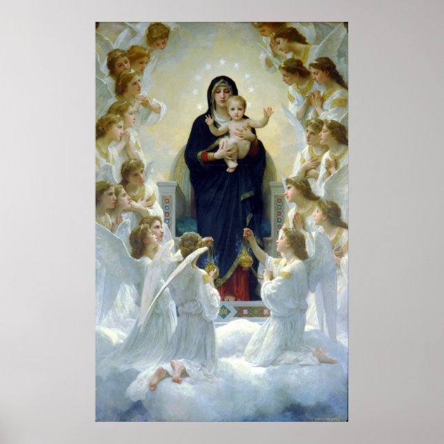 Poster de la Vierge aux anges de Bougeureau (Devant)