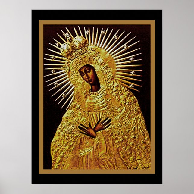 Poster de la Vierge Noire dans la prière (Devant)