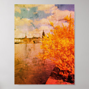 Poster de la ville de Forsythia vintage