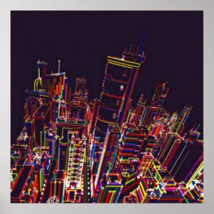 Poster de la ville des couleurs