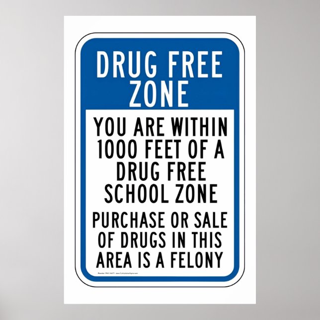 Poster de la zone scolaire sans drogue (Devant)