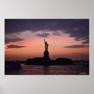 Poster de Lady Liberty au coucher du soleil