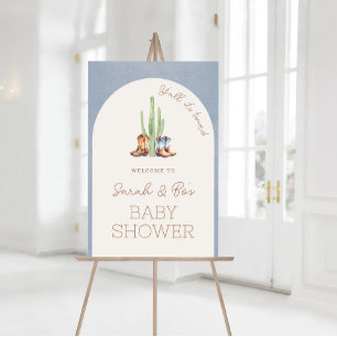 Poster de l'Affiche de bienvenue Baby shower Cowbo