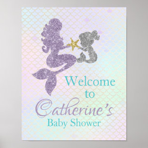 Poster de l'Affiche de bienvenue Baby shower Merma