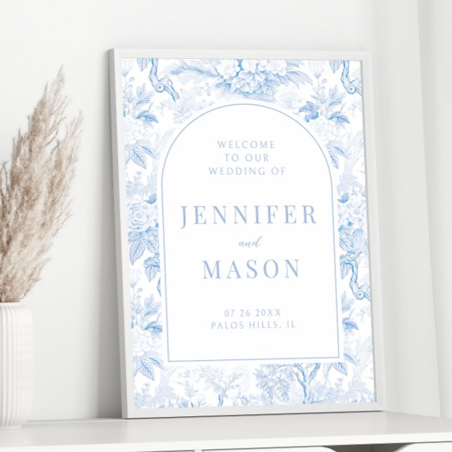 Poster de l'Affiche de bienvenue Mariage Blue Whit (Créateur téléchargé)