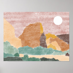 Poster de l'affiche du paysage du parc national Zi