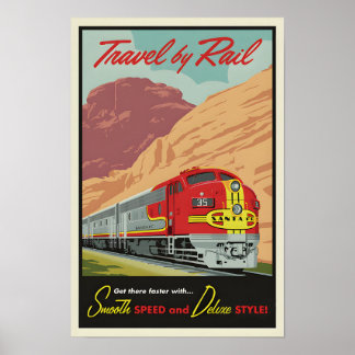 Poster de l'affiche Vintage voyage par rail