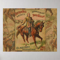 Poster de l'affiche vintage Western Buffalo Bill W