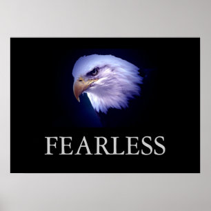 Poster de l'aigle sans peur de la Motivation noir 