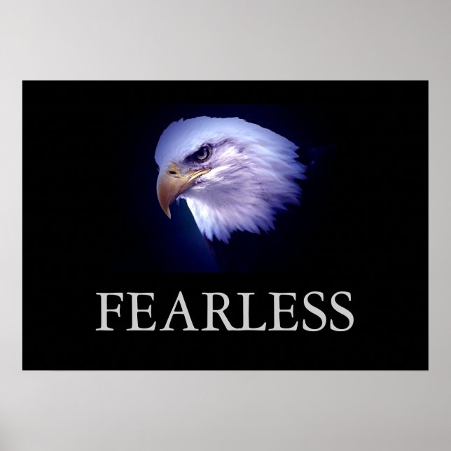 Poster de l'aigle sans peur de la Motivation noir  (Devant)