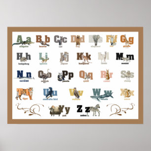 Poster de l'Alphabet animal et Poster 28 x 20 de l