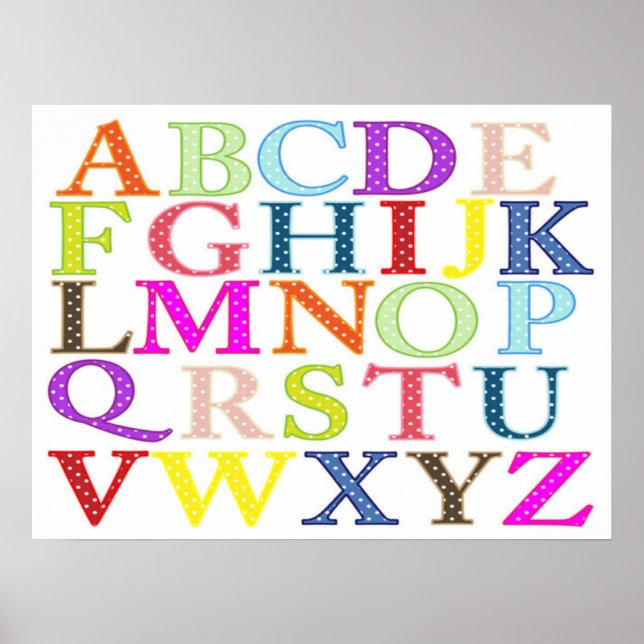 Poster de l'alphabet coloré (Devant)