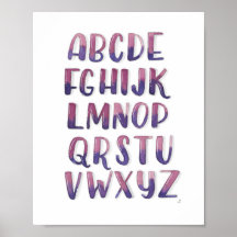 Poster de l'alphabet d'aquarelle