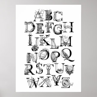 Poster de l'alphabet de biologie (18x24)