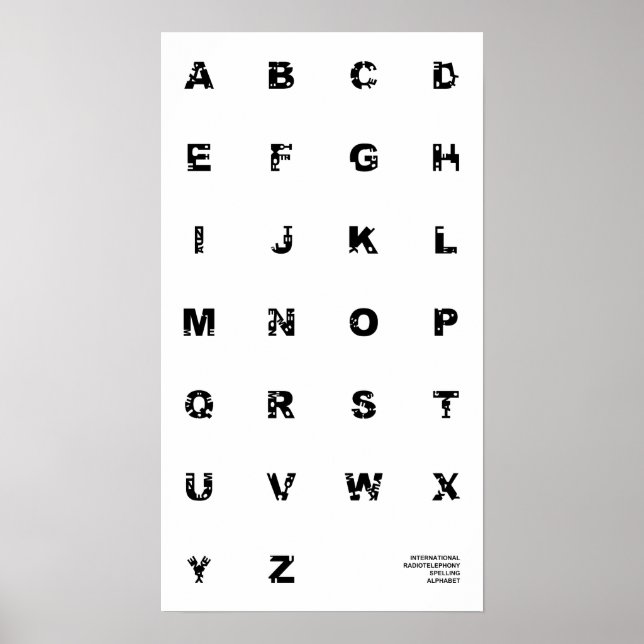 Poster de l'alphabet orthographique international (Devant)