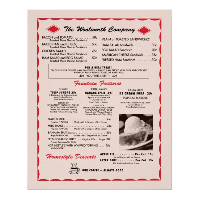 Poster de l'ancien menu (Devant)