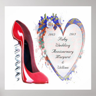 Poster de l'anniversaire du Mariage Ruby, avec per
