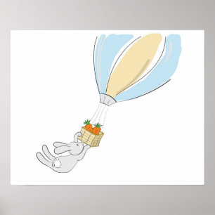 Poster de lapin mignon (vol pour carottes)