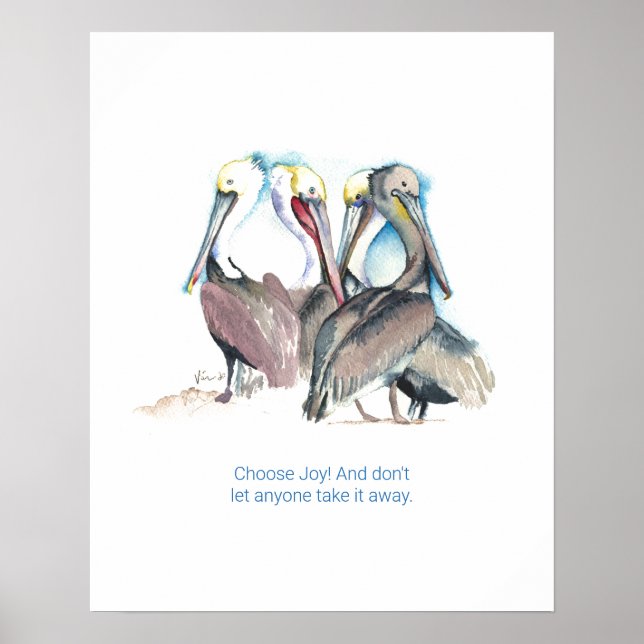 Poster de l'Aquarelle Inspiration Charmante Pélica (Devant)