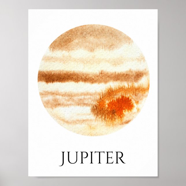 Poster de l'aquarelle Jupiter Planet (Devant)