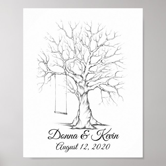 Poster de l'arbre de l'empreinte digitale Mariage (Devant)