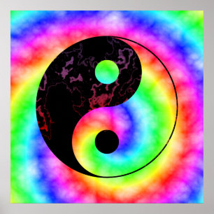 Poster de l'arc en ciel Spiral Yin Yang