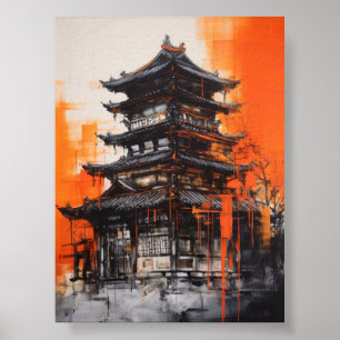 Poster de l'architecture traditionnelle asiatique