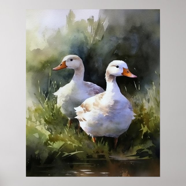 Poster de l'art animal de la ferme de canard (Devant)