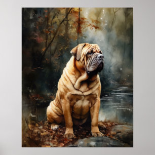 Poster de l'art chinois Shar Pei Dog