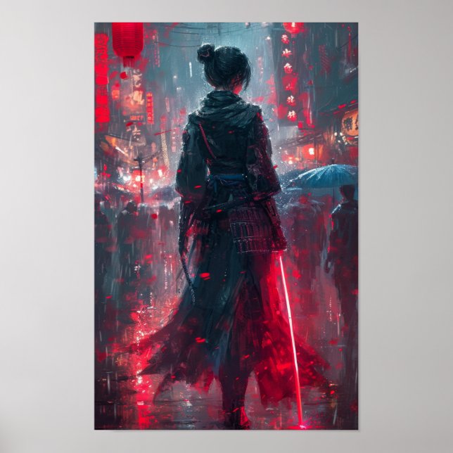 Poster de l'art d'Anime avec Androgynous Femme Sam (Devant)