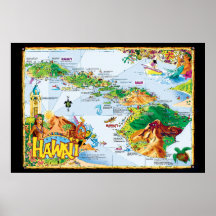 Poster de l'Art de Hawaiian Island - All Island