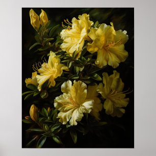 Poster de l'Art Jaune Azalea Fleurs