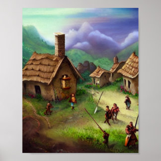 Poster de l'Art numérique du village mignon