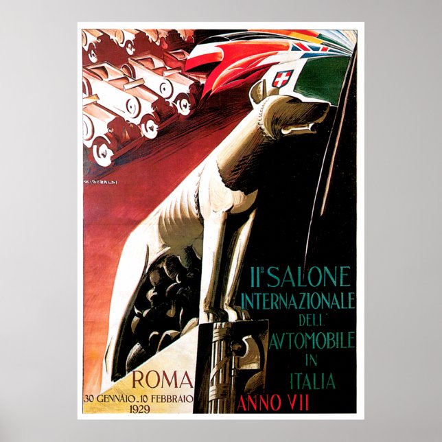 Poster de l'Auto Rome Italie 1929 (Devant)