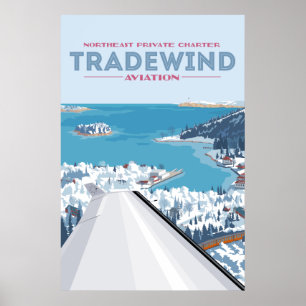 Poster de l'Aviation commerciale du Nord-Est d'hiv