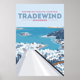 Poster de l'Aviation commerciale du Nord-Est d'hiv