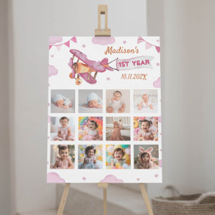Poster de l'avion vintage Anniversaire photo Jalon