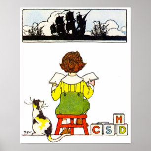 Poster de lecture de garçon