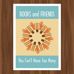 Poster de lecture de livres et d'amis