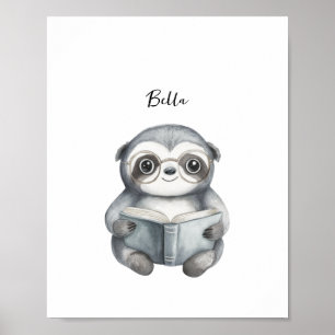 Poster de lecture mignonne Sloth Imprimer