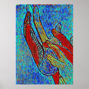 Poster de l'Effet de Verre Tiré ASL Jesus