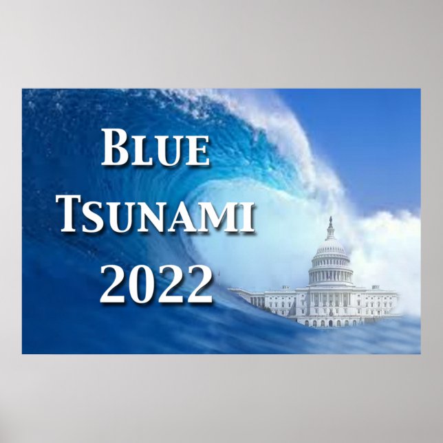 Poster de l'élection du tsunami bleu 2022 (Devant)