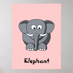 Poster de l'éléphant de dessin