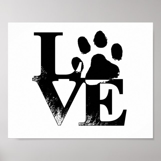Poster de l'Empreinte de patte Animal Love (Devant)