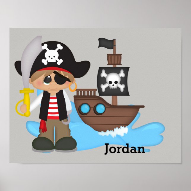 Poster de l'enfant mignon Pirate Boy (Devant)
