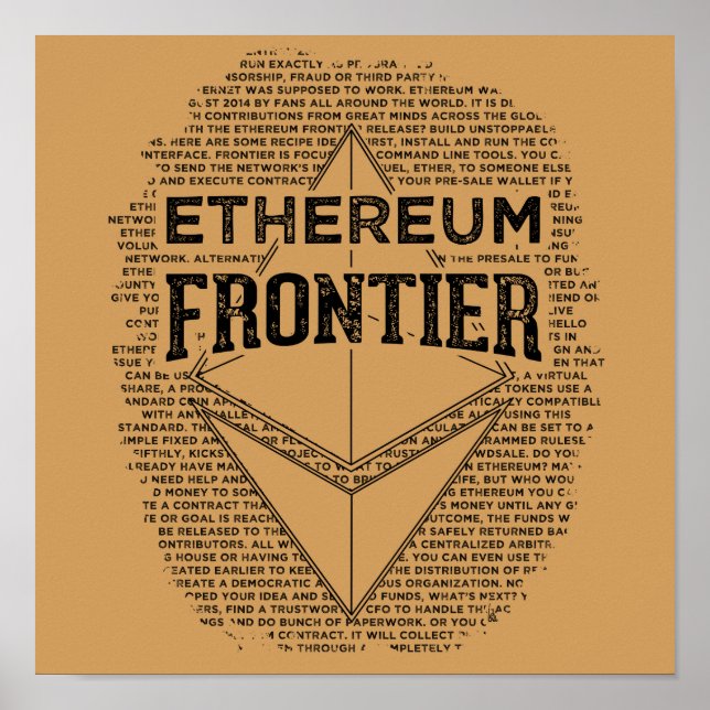 Poster de l'Ethereum Frontier (noir carré sur or) (Devant)